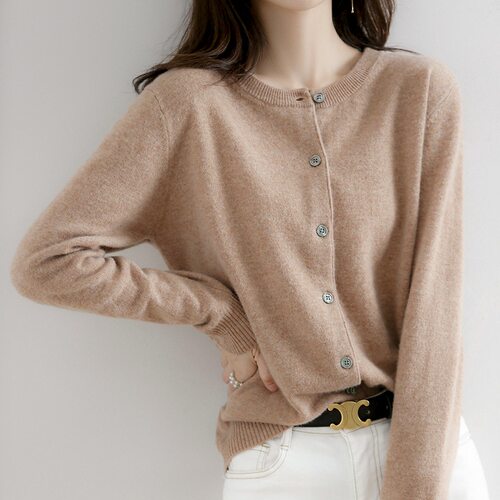 Round Neck Knitted Cardigan For Women 2026 New Autumn Style