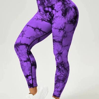 Seamless Tie Dye Scrunch Yoga Leggings For Women High Waist