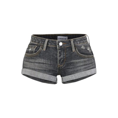 Niche Low Waist Denim Straight Short Shorts Women's Design F