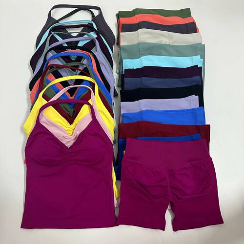 Cross-border Hot Dfyne New Wrinkle Yoga Vest Three Seamless