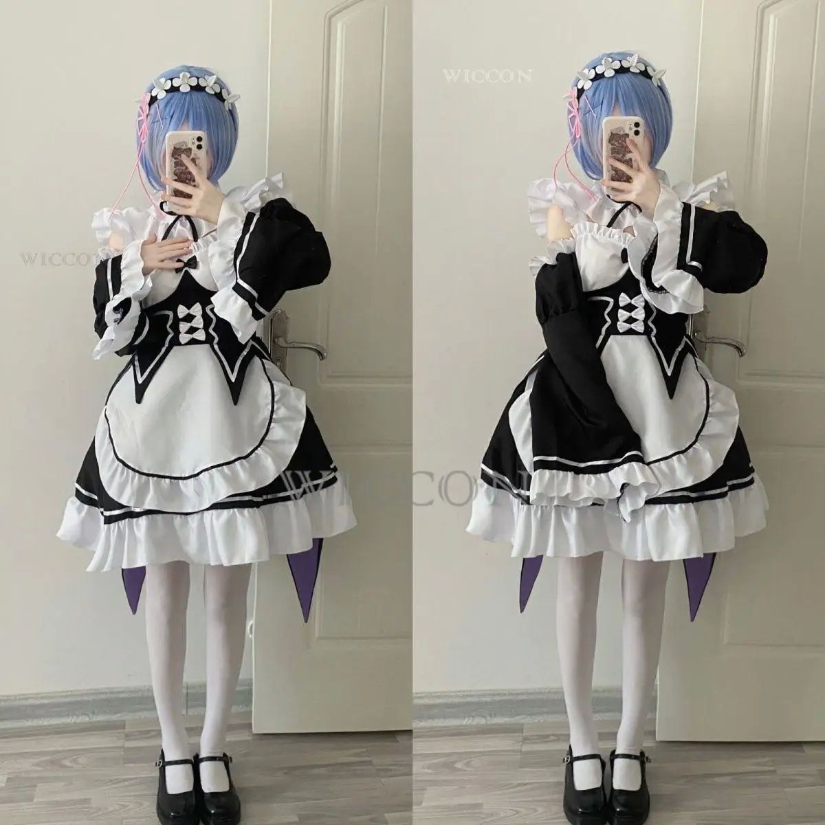 Anime Ram Rem Lolita Maid Cosplay Costumes Vestido Re:zero K