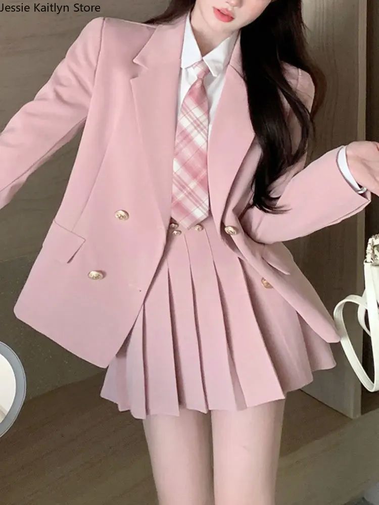 Japanese Student JK School Uniform Korean Fashion Sweet Blaz 运动/瑜伽/健身/球迷用品 芭蕾舞服 原图主图