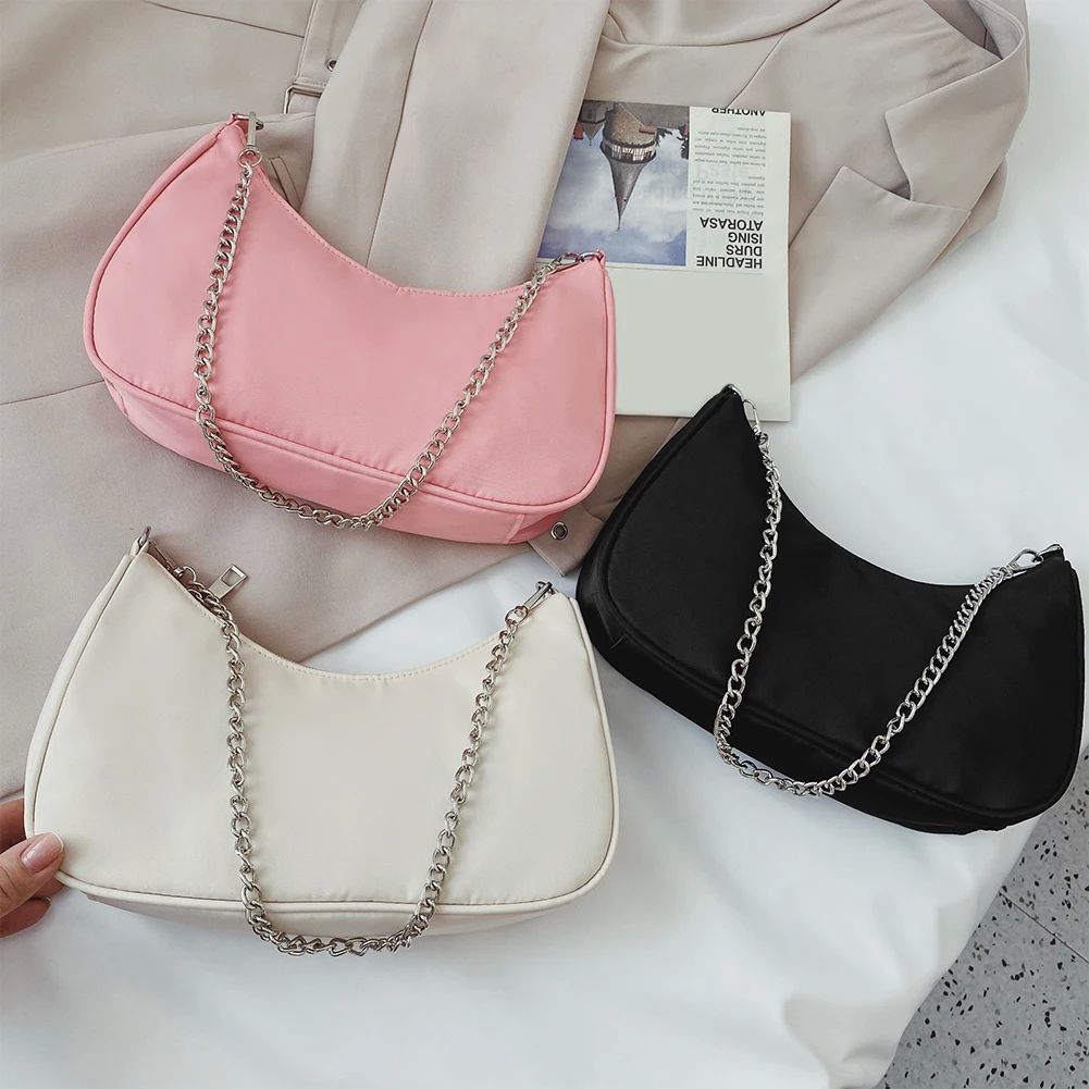 Solid Color Shoulder Purse Women Underarm Bag Ladies Fashion