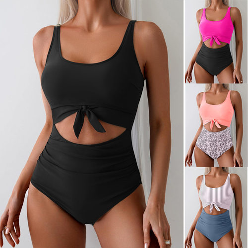 Swimsuit 2026 One-piece Female Stitching ntrast lor Strap Be