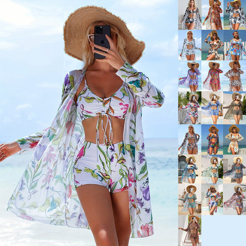 Boxers Three-piece Swimsuit Women's Split Blouse Bow Fashion