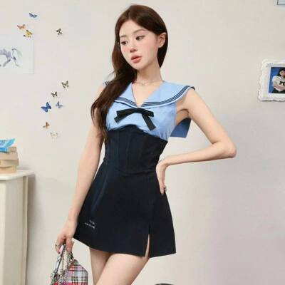 Summer New College Style Hot Girl Jk Sailor Suit Navy Collar