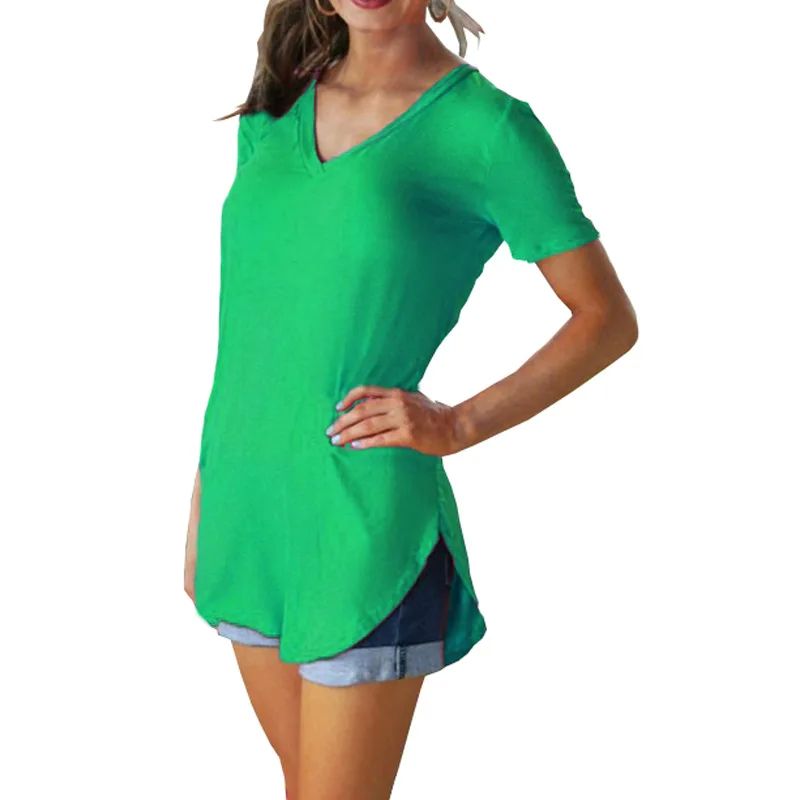 Plus Size S-5xl Women Top Summer Women's V-neck Short Sleeve