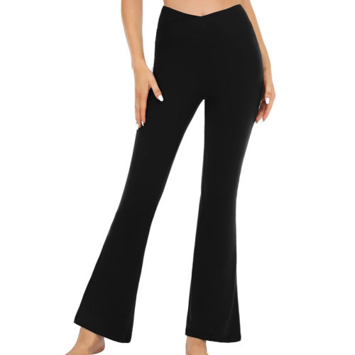 Cross-border Explosions Flared Tight Pants High Waist Crosse