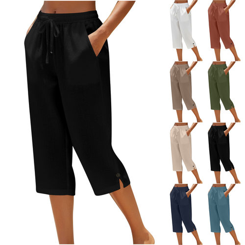 2026 Women's Solid lor Wide Leg Pants High Waist Drawstring