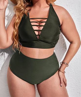 New Women Sexy Bikinis Set Swimwear Plus Size High Waist Swi