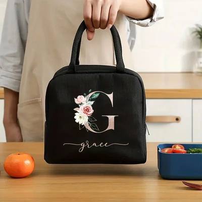 Customize Name Thermal Lunch Bag  Handbag Portable Travel Fo