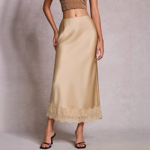 Women's Lace Satin High Waist Elite Elegant Hip Dress