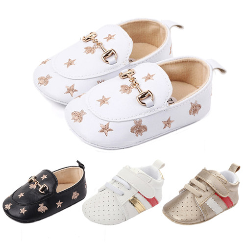 New newborn baby boy shoes Pink stripe Patch Casual soft bot