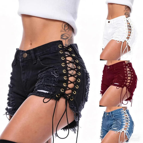 Beggar Hole Women's Bandage Nightclub Sexy Women's Hot Pants