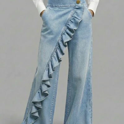2026 Women's Retro Irregular Mid-waist Denim Trousers
