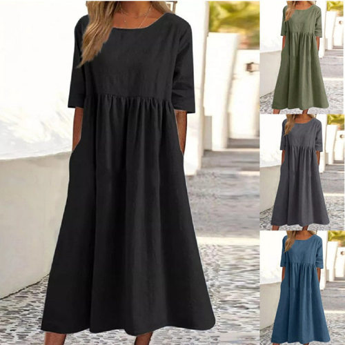 2026 Round-neck, Five-point Sleeve, Plus-size, Casual, Relax