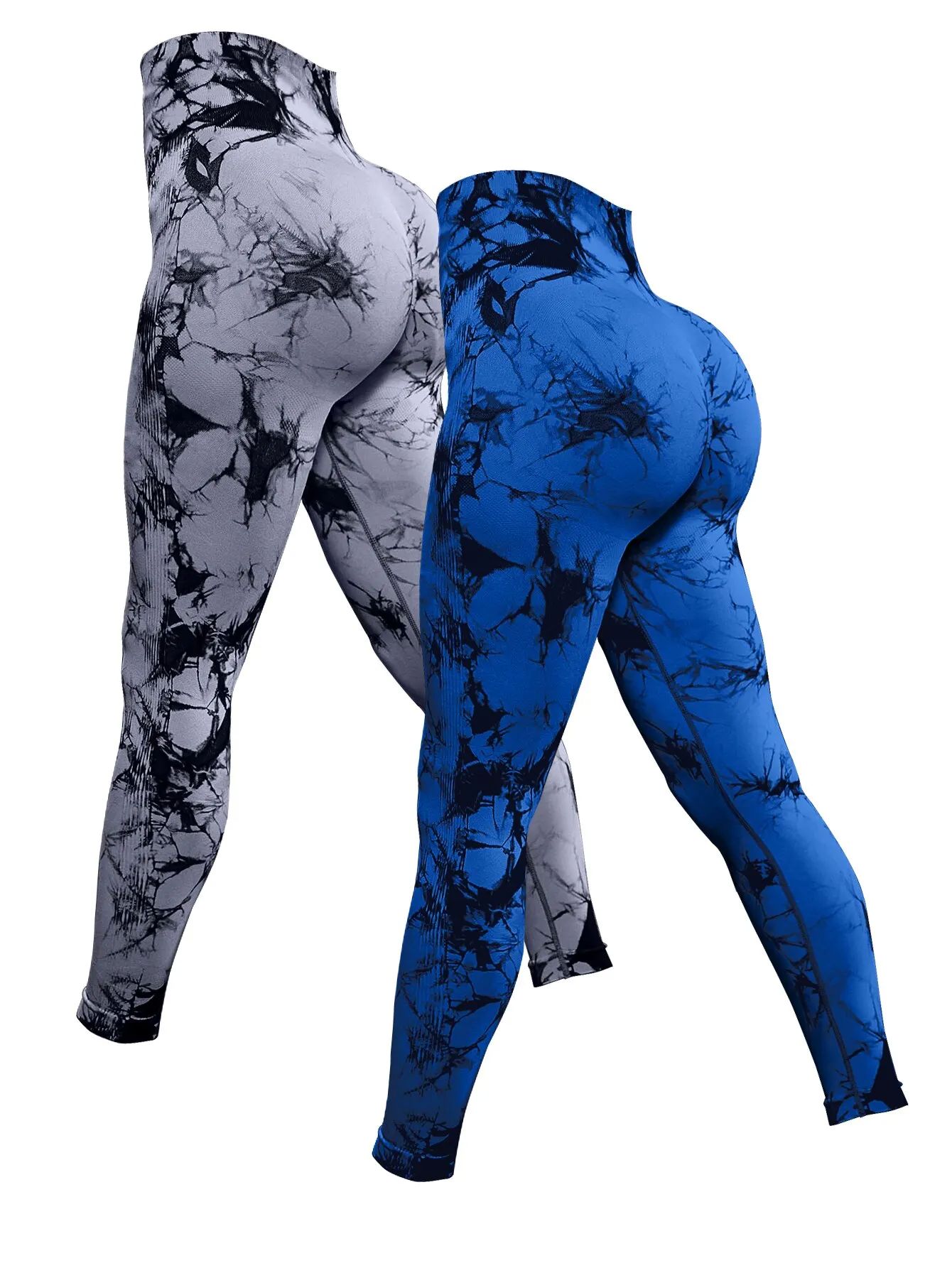 Tie Dye Yoga Pants Sport Leggings 2 Piece Seamless High Wais