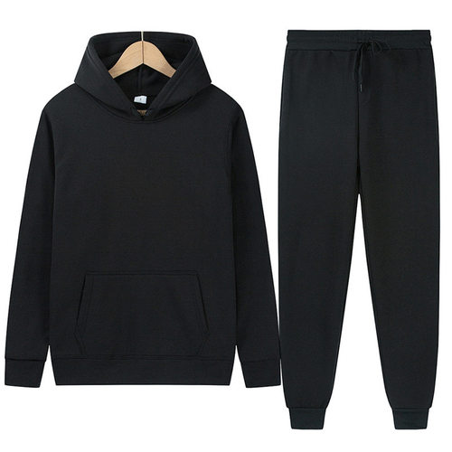 Men’s Solid-color Plain Fleece Thermal Hoodie, Loose-fit Sp