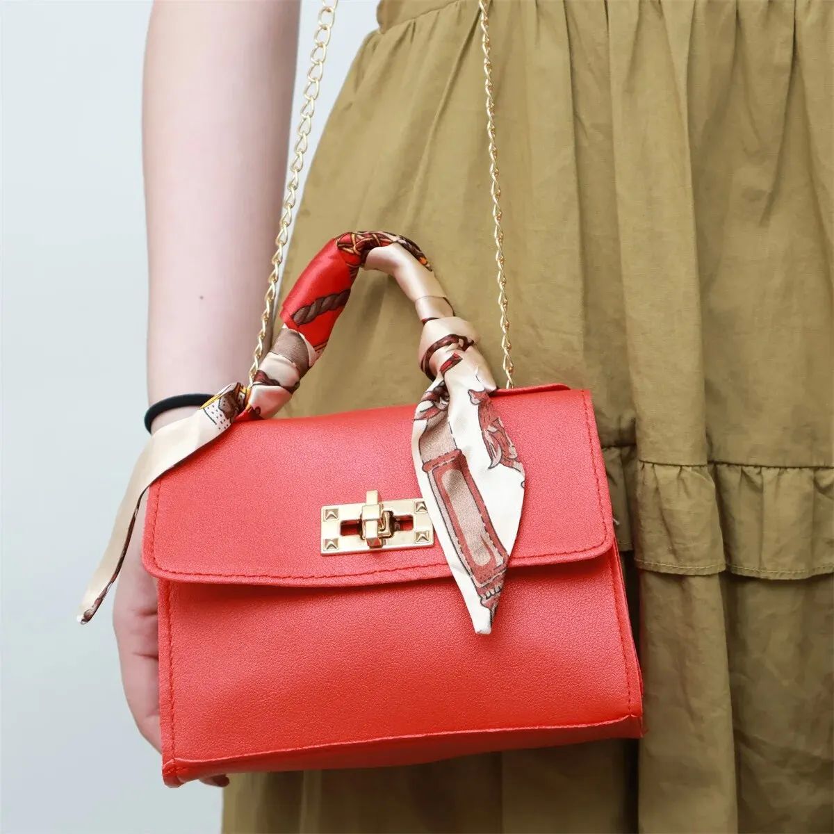 Women Fashion Simplicity Solid Color Handbag Niche Design Si