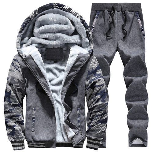 2026 Men's Thickened Plus Velvet Suit Sports Casual Men's at