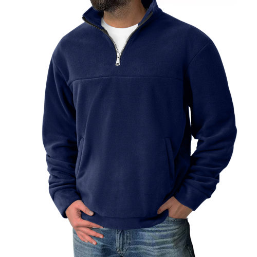 Men's Fleece-lined llar Half-zip Large Casual Men's
