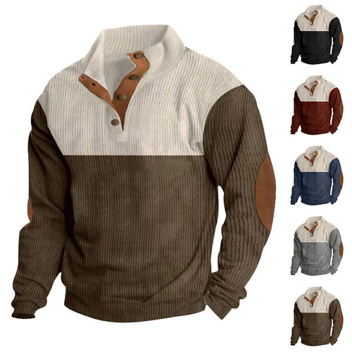 2026 European Size Men's Outdoor Casual Button llar Loose rd