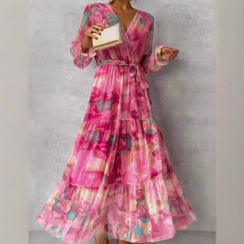 2026 Elegant And Intellectual Style Lace-up Printed Stitchin