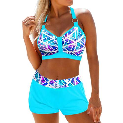 2026 Multicolor Stripe Printed Large Size Strap High Waist S