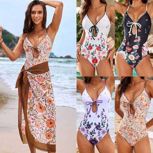 2026 Edition Printed Swimsuit, -trimmed Swimsuit, Floral One