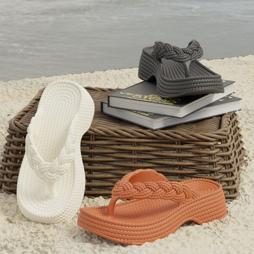 2026ins Women's Eva Hemp Rope Slope Flip-flops Fashion Casua