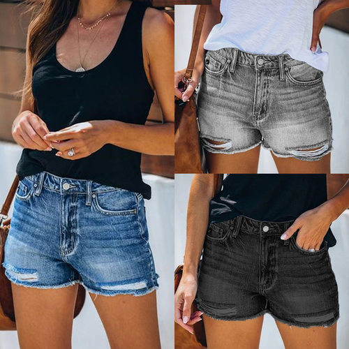 2026 lored Rhole Denim Shorts Women's Tassel