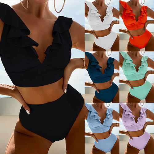 2026bikini Ruffled Two-piece Swimsuit Women’s Hot Spring Sw