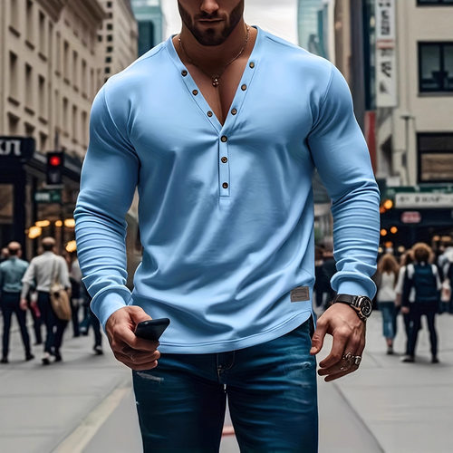 25 Men's American Style Solid lor Men's T-shirt Casual Base