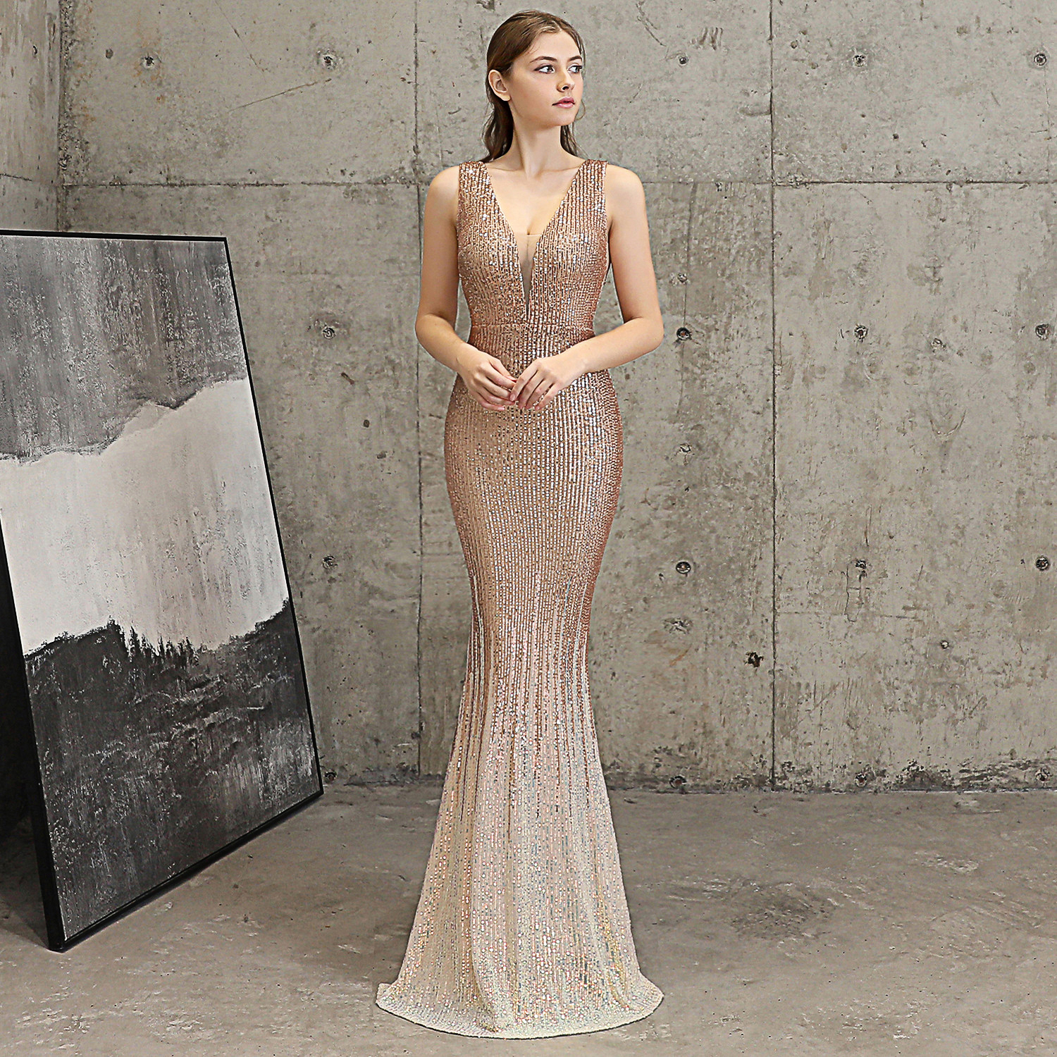 晚礼服鱼尾高端修身时尚长款裙子