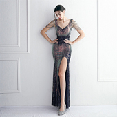 2025新款 晚会晚礼服女高端高贵名媛高级感宴会气质优雅长款 连衣裙