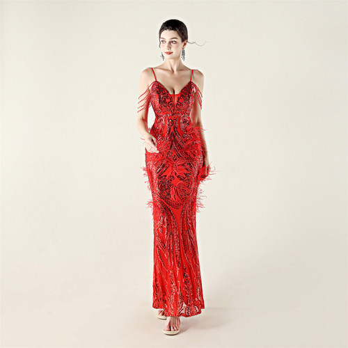 重工晚礼服女小众设计blingbling