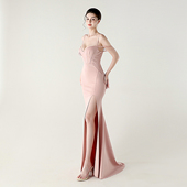 法式 气质高级感演出服仙气主持人抹胸吊带连衣裙 晚礼服女2026新款