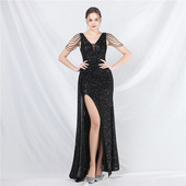 晚礼服女2026新款 连衣裙子 黑色高级感主持人高端大气名媛宴会长款