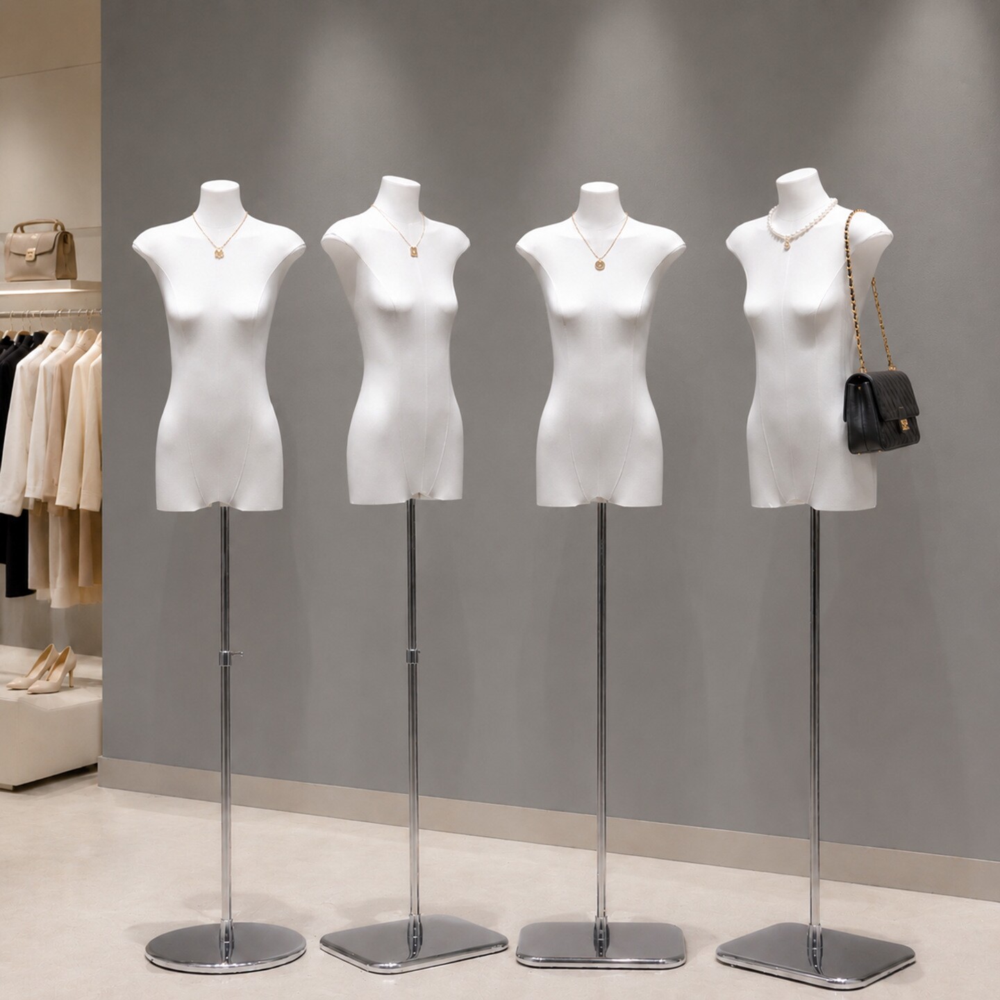 服装店扁身平胸模特半全身假人体展示架女装人偶橱窗人台道具模特