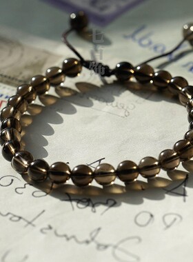 隔离霉运5A茶水晶手串单圈情侣款