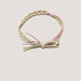 十个装！新款高级发饰彩色编织发绳打结发圈耐用高弹皮筋淑女儿童