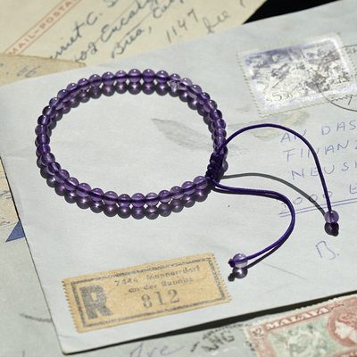 考上岸串珠手链乌拉圭紫水晶手串