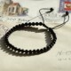去晦气 天然黑曜石手链男女简单大方串珠黑色手饰单圈编绳可调节