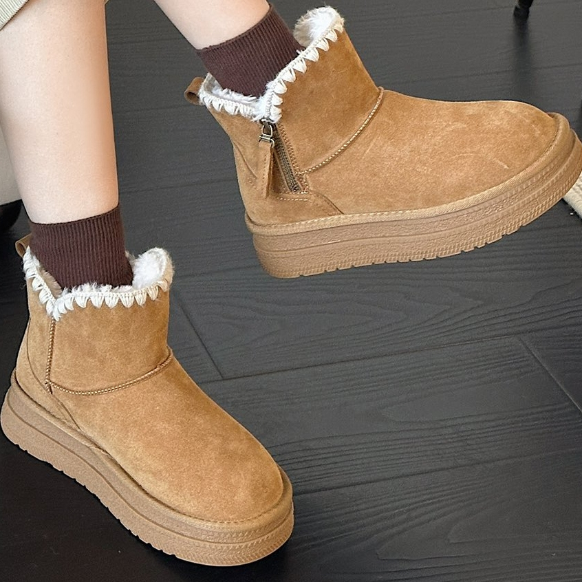 保暖时尚雪地靴星星底毛靴冬季短筒女款