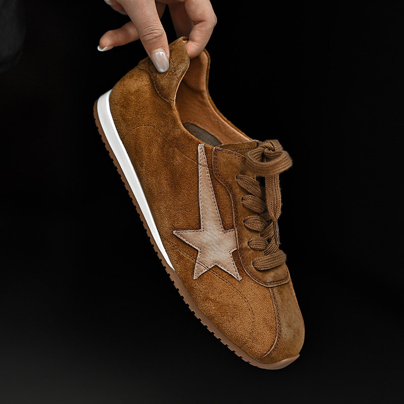 巨软美拉德复古棕色圆头德训鞋女舒适百搭平底鞋系带休闲鞋运动鞋,女鞋,德训鞋,淘宝优惠券,粉丝福利购,淘宝优惠卷