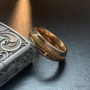 繁星-渐变色不掉色钛钢戒指男高级感酷食指通勤财运金色奢华指环