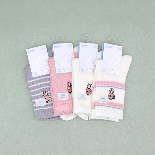西客优品秋冬刺绣组合中筒女童袜
