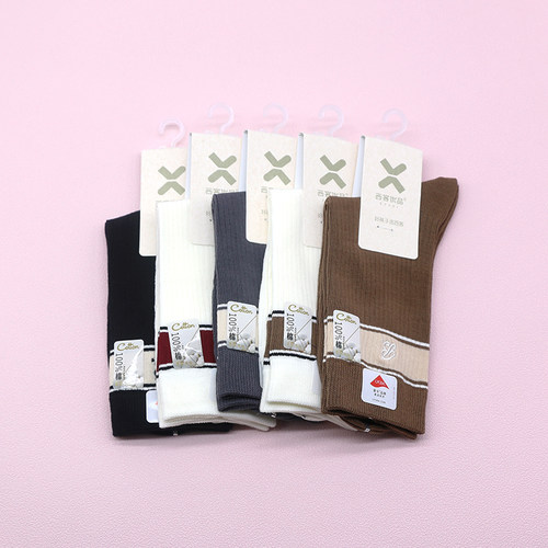 西客优品秋冬百棉中筒吸汗女袜