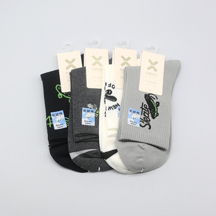 组合个性 中筒学生成人男袜261J3193 春夏长绒棉潮酷时尚 西客优品