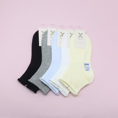 西客优品春夏薄卷边短筒成人女袜